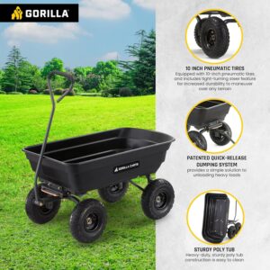 Gorilla Carts Poly Garden Dump Cart