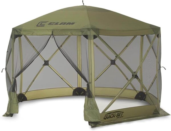 CLAM Pop Up Screen Tent | Outdoor Camping Gazebo Canopy | Escape 11.5' | Green